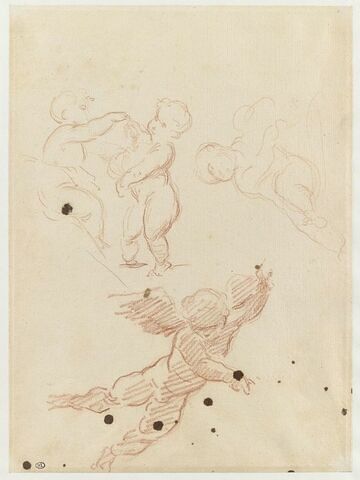 Etudes de putti et d'enfant ailé