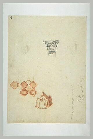 Plan d'architecture ; colonne et chapiteau, image 2/2