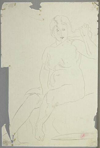 Femme nue, assise, de face