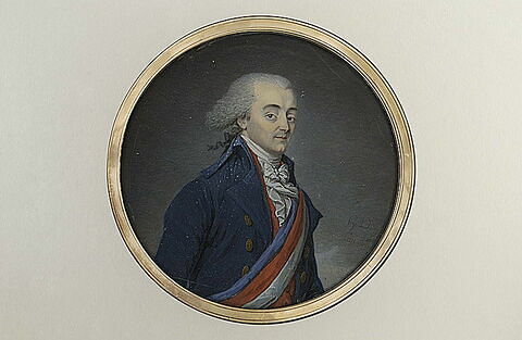 Portrait d'homme, vêtu d'un uniforme bleu