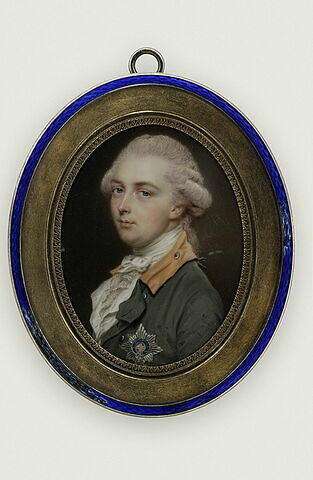 Jeune gentilhomme, en habit gris-vert avec la plaque de la Jarretière