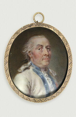 Portrait d'un officier, en buste, en uniforme blanc et gilet bleu