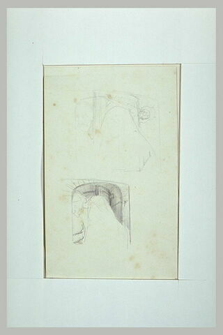 Deux études de tête de femme voilée dans l'encadrement d'une fenêtre, image 3/3