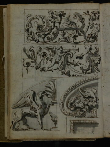 Motif de frise, chimère et bucranes, image 2/2