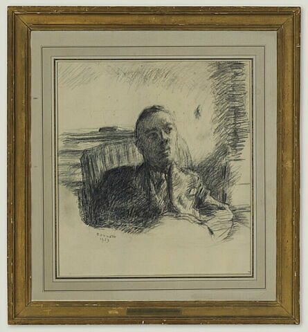 Portrait d'homme assis dans un fauteuil