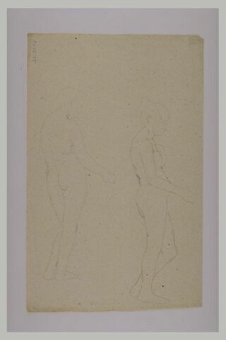 Deux études de femme nue, debout, tournées vers la droite