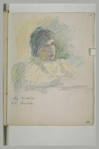 Portrait de femme et annotations manuscrites