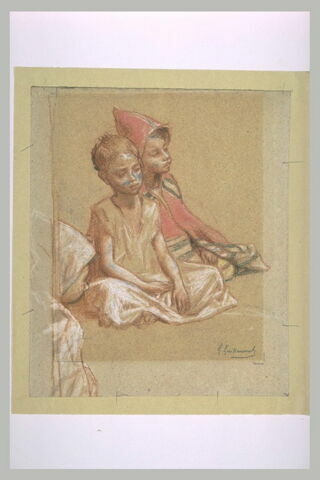 Deux enfants arabes assis, image 2/2