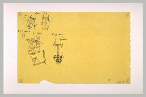Quatre études de lyres et de cithare