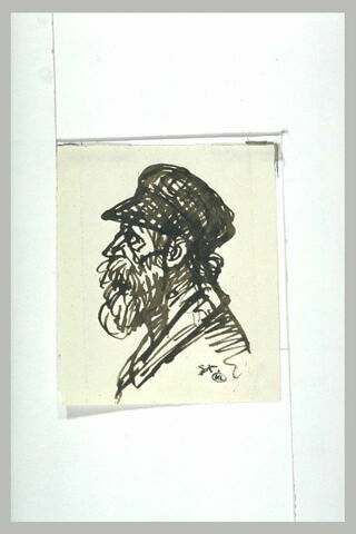 Buste d'homme barbu, coiffé d'une casquette