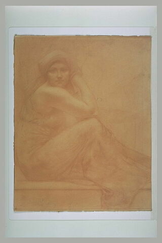 Femme assise en turban