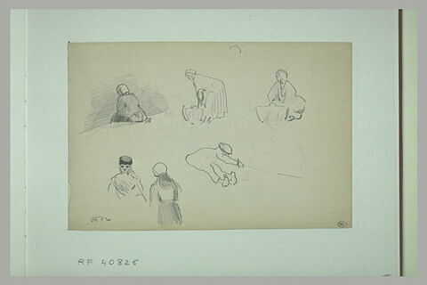 Six croquis de Bretons et de Bretonnes