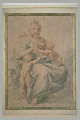 La Charité chrétienne : femme assise entourée de trois enfants, image 2/2