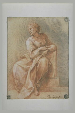 Femme assise, tournée vers la gauche : la Sibylle d'Erythrée, image 2/2