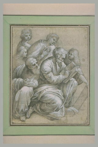 Six figures drapées, l'une assise, tenant un livre, image 2/2