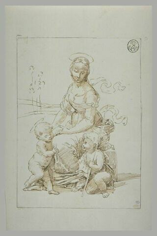 La Vierge assise avec l'Enfant et le petit saint Jean, dans un paysage