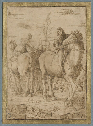 Homme et femme à cheval