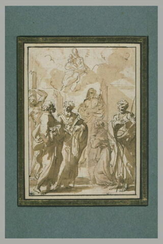 Apparition de la Vierge et de l'Enfant à plusieurs saints, image 2/2