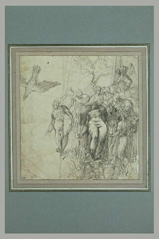 Groupe entourant une figure nue ; reprise de l'aigle et de la figure nue, image 2/2