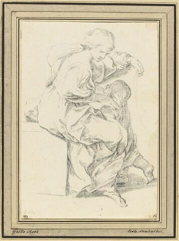 Jeune femme assise avec un enfant