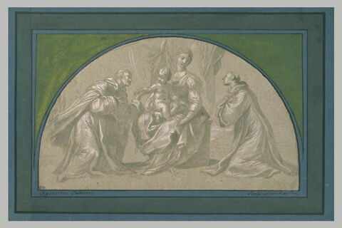 Adoration de la Vierge à l'Enfant par deux saints