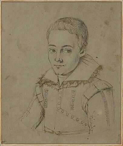 Portrait de jeune homme en buste de trois quarts à gauche