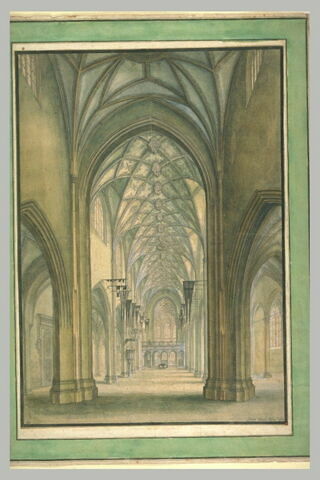 Vue perspective de l'intérieur du Münster de Berne