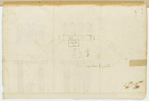 Fragment du plan octogonal de la chapelle, au recto