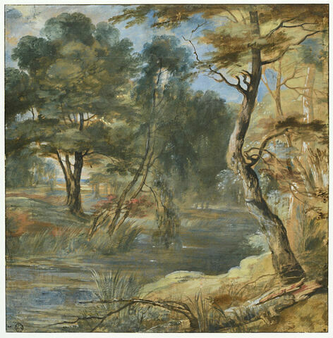 Paysage boisé traversé par un cours d'eau