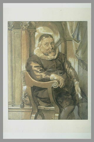 Portrait d'homme âgé, assis dans un fauteuil, image 2/2