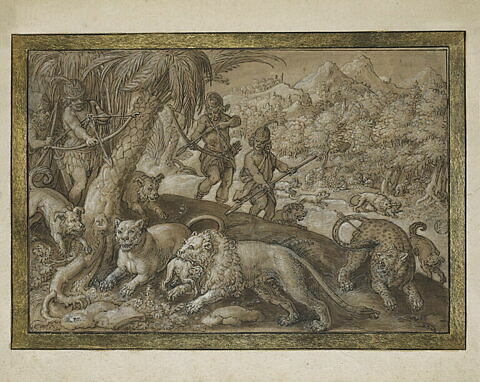 Chasse au lion et au tigre