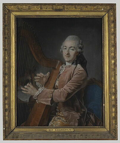 Portrait de Gardel l'ainé, jouant de la harpe., image 2/2