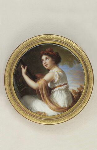 Portrait de la fille de Mme Vigée-Lebrun jouant de la guitare.