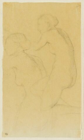 Deux torses de femme nue, tournés vers la gauche