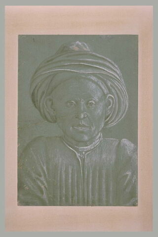 Buste d'homme coiffé d'un turban, vu de face, image 2/2