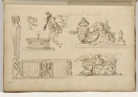 Etudes de sarcophage et de motifs décoratifs