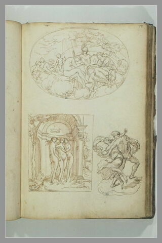 Deux 'compositions encadrées' : scène d'enlèvement ; Dieux dans l'Olympe..., image 2/2