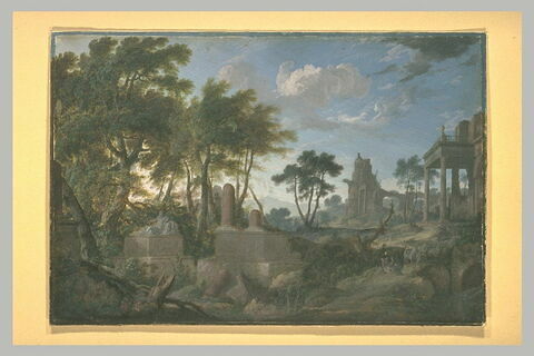 Paysage de ruines avec le Bon Samaritain