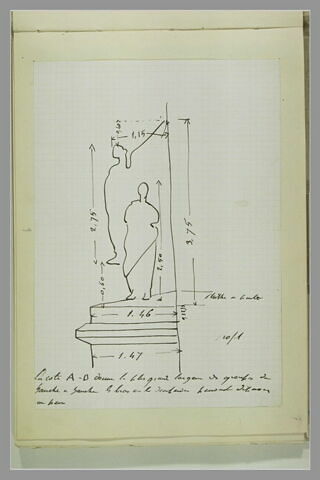 Croquis schématique avec dimensions du groupe de L'Opéra de profil