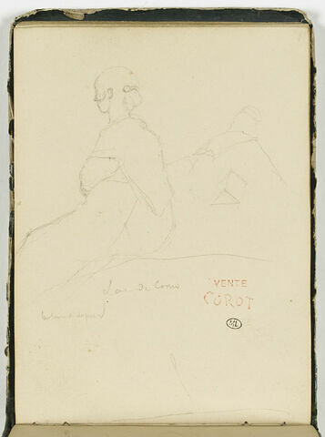 Femme assise, de dos, lac de Côme