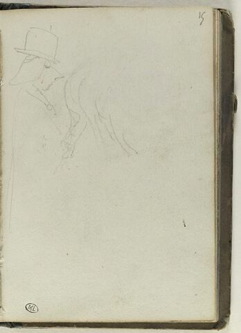 Figure caricaturale, et croupe de cheval (?)