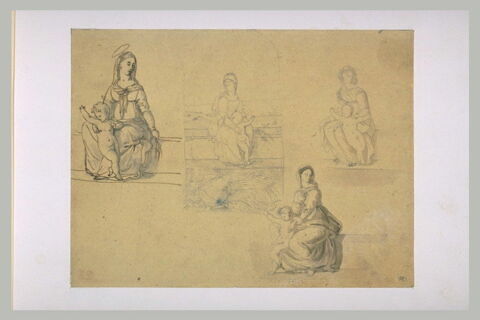 Quatre étude de Vierge à l'Enfant, image 2/2