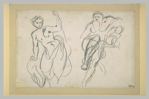 Femme à demi nue, et vieillard barbu s'appuyant sur un enfant, image 2/2