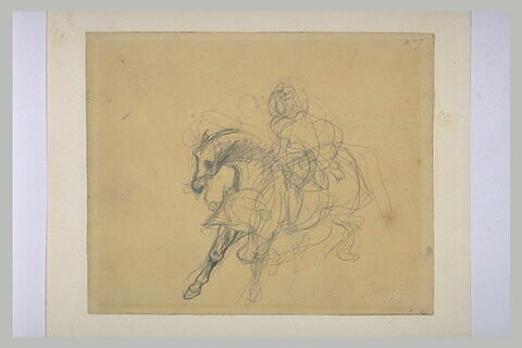 Cavalier galopant avec une figure volant à ses cotés, image 2/2