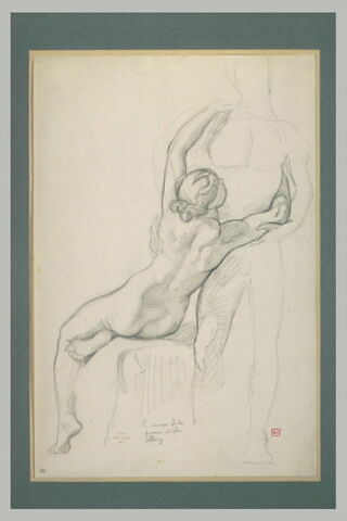 Femme nue, assise, enlaçant un homme nu