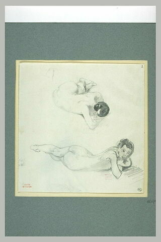 Deux études de femme nue couchée