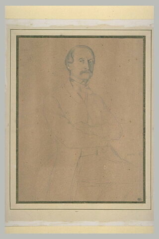 Portrait d'Edouard De Gas, oncle du peintre, assis, croisant les bras, image 2/2