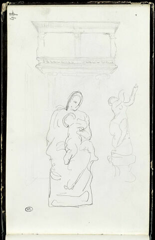 Elément de décor ; Vierge à l'Enfant ; statue d'une femme