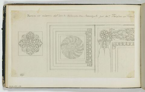 Rosace et caisson relevé de l'Arc du Carrousel