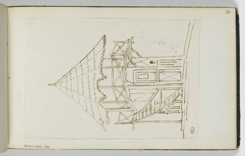 Petite tour de bois agrémentée d'un escalier menant à un belvédère